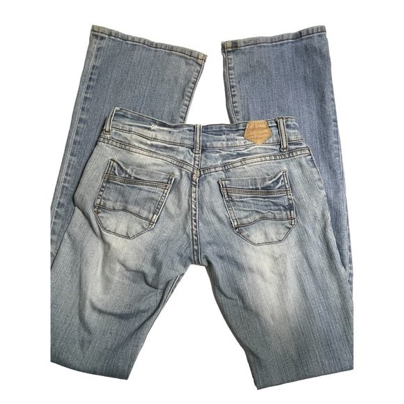 Tin Haul Jeans Tin Haul Womens Jeans Bootcut Distressed Patch Denim